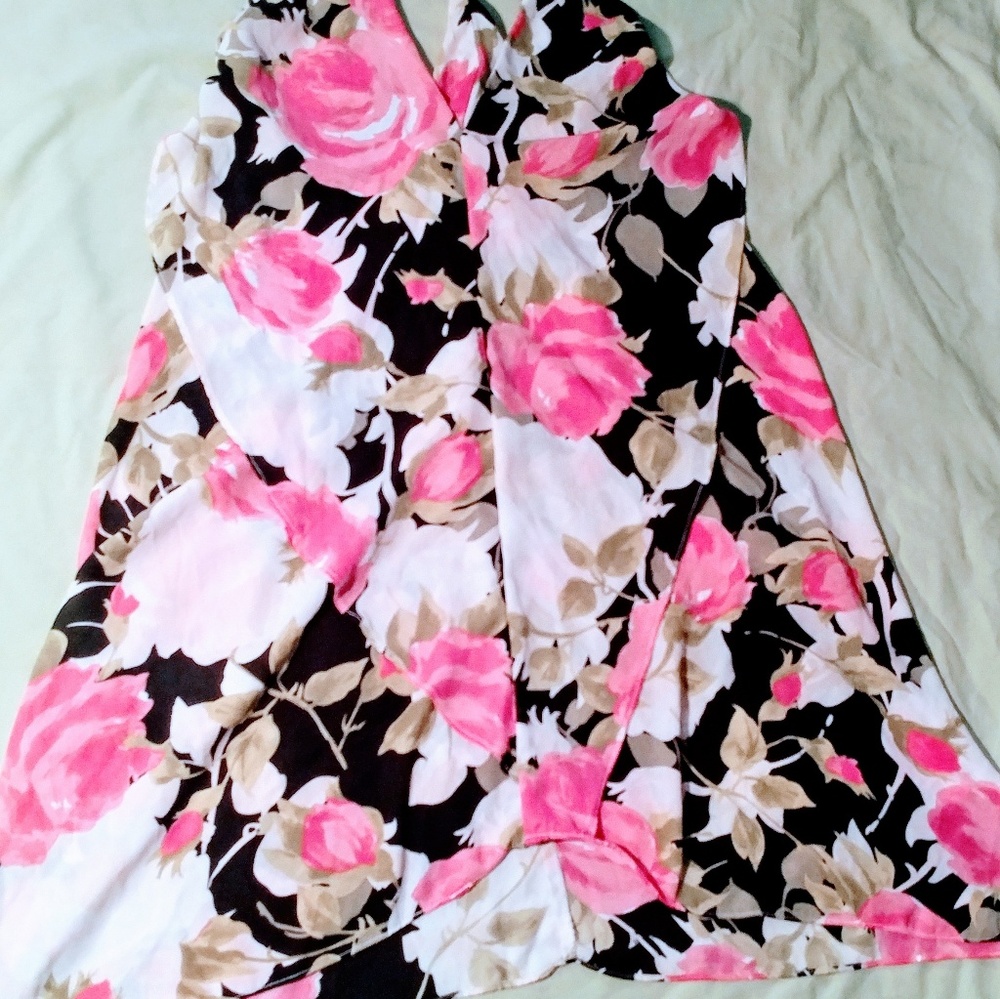 Akira Chicago Black Label Sun Dress Chiffon Floral